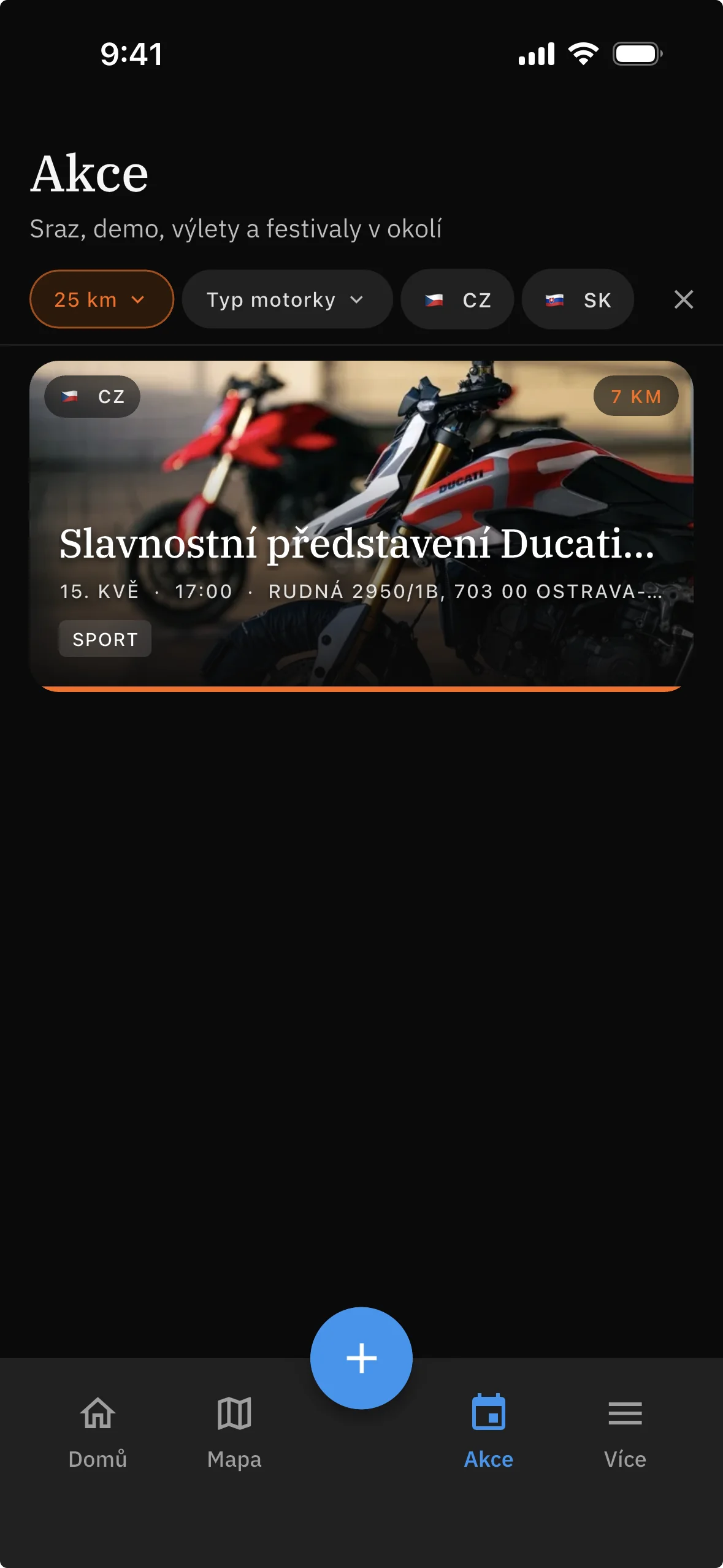 Motorcycle event calendar