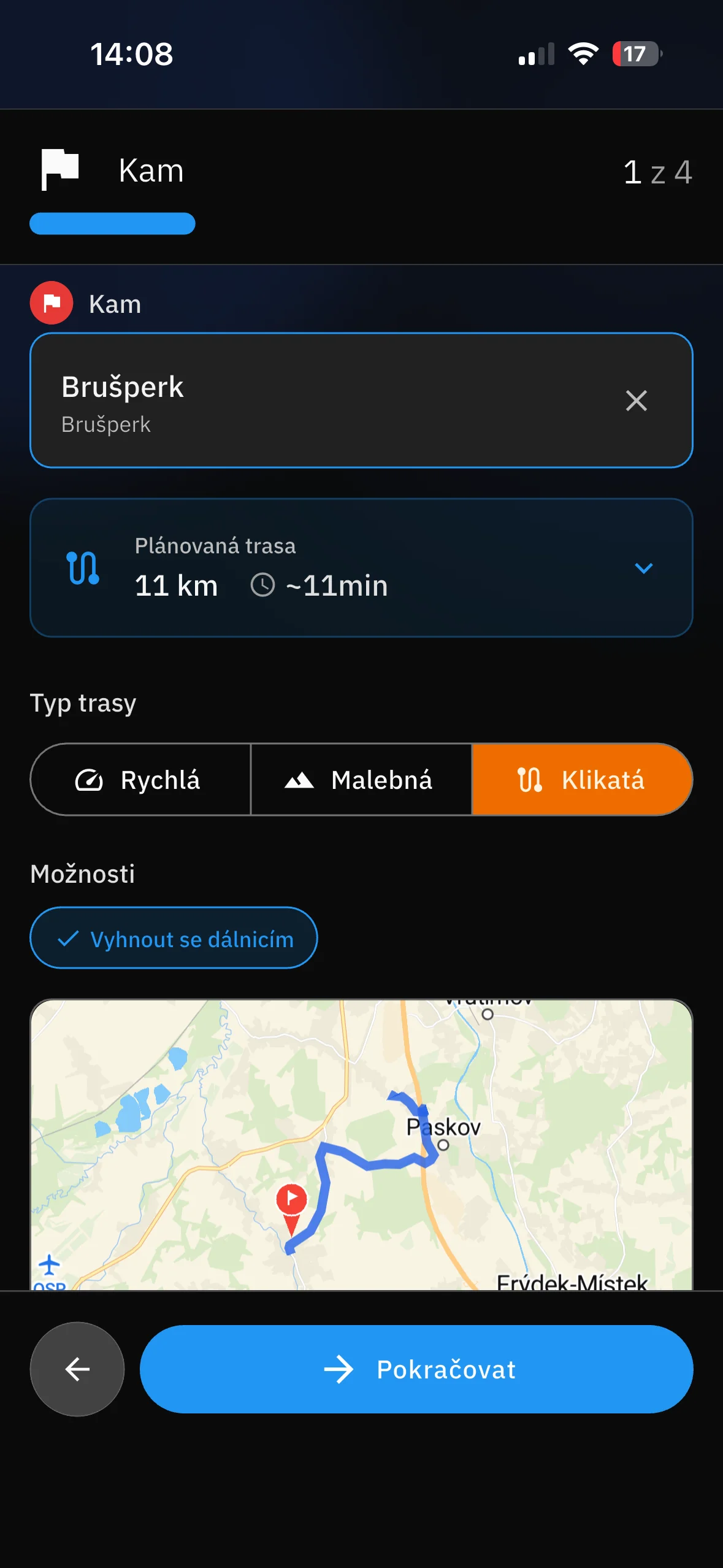 Motorcycle route planning