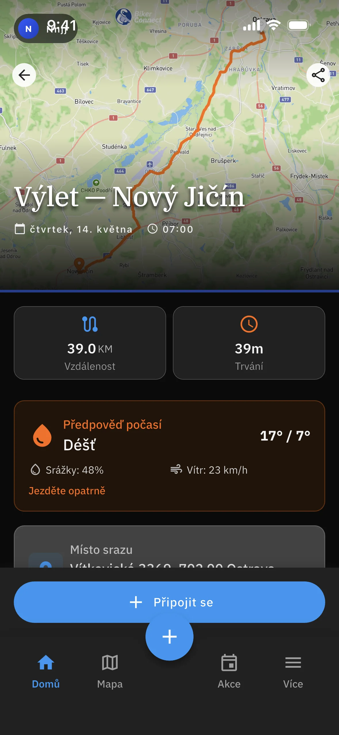 Weather along the route
